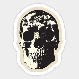 skull and world map Sticker